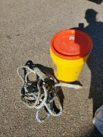Fall Protection Rope Lifeline/Lanyard Kit with Storage Bucket, 25-50 ft Length, 5/8 inch Diameter