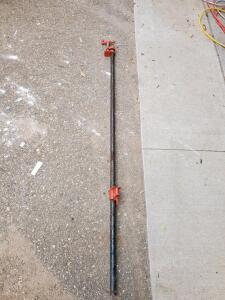 3/4" Pipe Clamp, 48" Capacity, Red Cast Iron Jaws, Crank Handle, Woodworking Bar Clamp