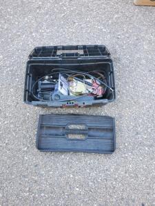 Husky 16 in. Plastic Portable Tool Box with Metal Latch, Black