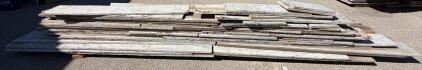 Weathered Reclaimed Wood Boards, Approx. 50 pcs, Avg 6 ft Length, Painted, Rustic Barn Siding