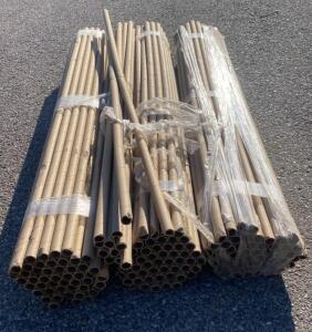 Bulk Lot of 100+ Cardboard Mailing/Storage Tubes, 6ft Length, 2-3 in Diameter ( Bay 2 )