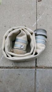 2.5" x 50' Fire Hose with Aluminum NST Couplings, Woven Polyester, Marked "PETRA"
