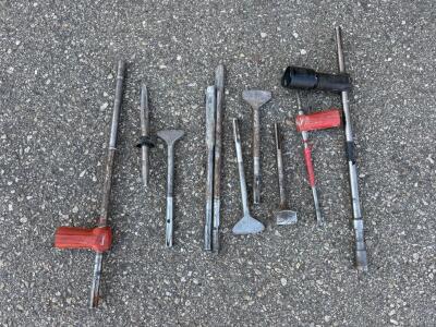 Hilti SDS-Max Demolition Chisels Lot &ndash; 9 Pieces, Pointed & Flat, Various Lengths, Mixed Types