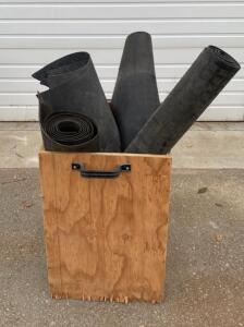 Commercial Rubber Floor Mat Rolls, Mixed Patterns, 5 Rolls, 8'x3'x1/4", 120 sq ft, Black
