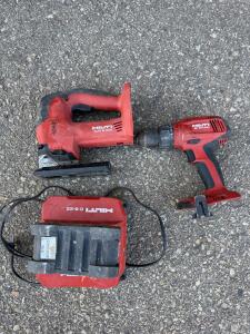 Hilti SJD 6-A22 Jigsaw & SF 6H-A22 Hammer Drill/Driver with C 4/36-350 Charger