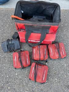 Hilti C 8-22 and Ridgid 18V Battery Chargers with Hilti Carrying Bag