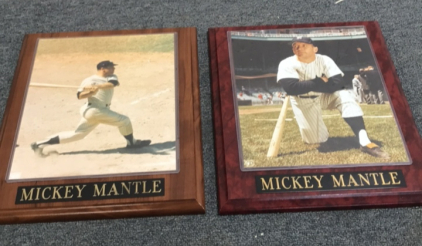 (2) Mickey Mantle 8” x 10” Photo Plaques