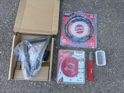 Milwaukee 14" Diamond Blade, Diablo 8-1/4" 40T Blade, Metal Brackets, Hilti Bit & Nails Bundle