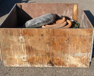 Industrial Hoses and Cables Lot &ndash; Various Sizes and Types with Industrial Wooden Container - Carport)