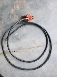 LPG Regulator With 5 ft Hose, 1/2&rdquo; NPT, Red, for Grill or Heater, Serial 102xxxx (Partial)