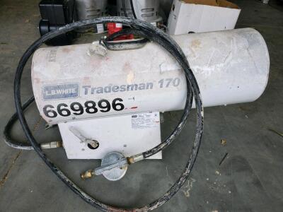 L.B. White Tradesman 170 Propane Forced Air Heater, 125,000-170,000 BTU/hr, Includes Hose & Regulator