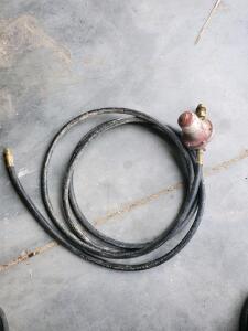 LP Gas Regulator and 8 ft Hose Set, Single Stage, Standard Fittings, For Grills or Heaters