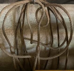 4-Leg Steel Wire Rope Bridle Sling, Approx. 1/2" to 5/8" Diameter, Mechanical Spliced Oval Sleeves - Bay 5