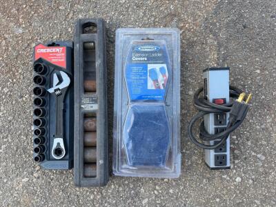 Crescent CPTAW8 Pass-Thru Adjustable Wrench Set with 10 Spline Sockets