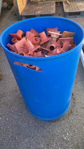 Large Lot of 60 Food Grade Poultry Waterer Bases, HDPE Plastic, Fits 1-5 Gallon Jugs, Red & White