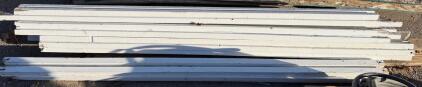 Salvaged Exterior Wood Trim, 14 Pcs, 8 ft Each, White Painted, Rustic Condition