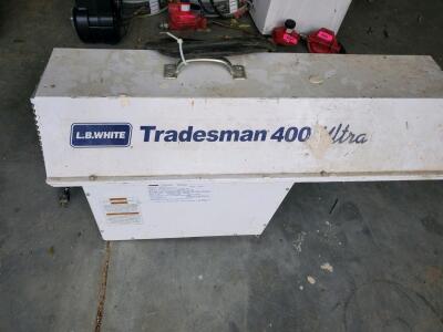 L.B. White Tradesman 400 Ultra Forced Air Propane Heater, 400,000 BTU/hr, Portable with Wheels and Handle