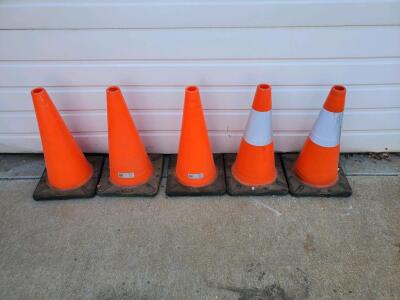18" Orange PVC Safety Cones, Model HDIM18-VPD10, Set of 5