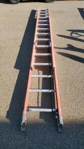 Werner D6224-2 24 ft Fiberglass Extension Ladder, 300 lb Capacity, Non-Conductive, 2 Section