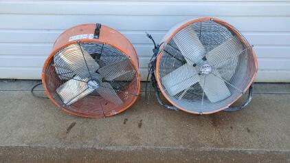 Maxx Air Pro Industrial Drum Fans, 24-30 Inch, Electric, Heavy Duty, OSHA Grill, Orange