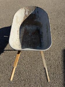 Contractor-Grade Wheelbarrow, 6 cu ft Steel Tray, Wood Handles, Pneumatic Tire