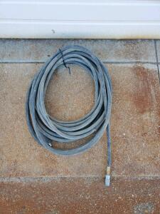 50 ft 3/8" High-Pressure Reinforced Rubber Hose with Quick-Connect Fittings, Gray