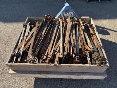 42" Steel Pallet Rack Support Bars, Double Flanged, Lot of 70&ndash;100