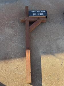 Standard Black Metal Mailbox with Wood Post, Addressed 366 N Iowa, Includes Site Labels