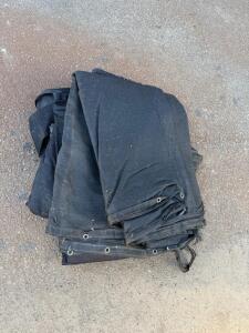 Black Mesh Tarp with Reinforced Edges and Metal Grommets