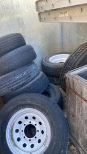 ST205/75R15 Trailer Tires, Load Range D, Steel Wheels, Mixed Set