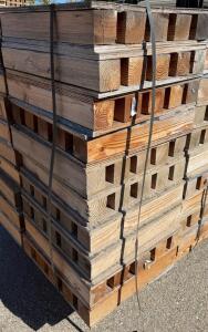 Heavy-Duty 48x48 Solid Deck Wood Block Pallets, 4-Way Entry, Bundle of 10