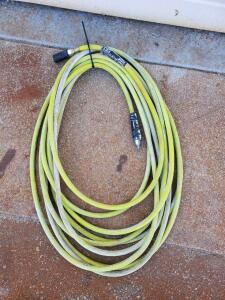Husky 3/8 in x 50 ft Air Compressor Hose, Yellow, Hybrid Polymer, Quick Connect Fittings