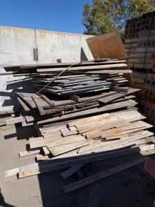 Large Lot Reclaimed Lumber & Plywood, Mixed Sizes, Weathered Boards & Sheets, Approx. 75 Pieces