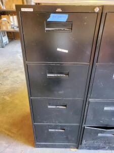 ProLine 4-Drawer Vertical Steel Filing Cabinet, Black, Locking, Approx. 52"x18"x25"
