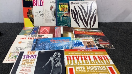 Vinyl records including ‘The Twist’ with Ray Anthony and His Bookends, Dixieland and more