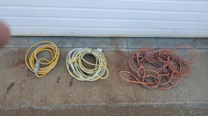 Heavy-Duty Outdoor Extension Cords, 12 AWG, 25-100 ft, 3-Prong, Weather-Resistant, Set of 3