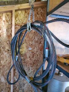 Heavy Duty 1" x 20' Wire Rope Sling with Swaged Eyes and Safety Hooks, 8.5 Ton WLL
