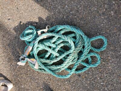 6 ft Rope Lanyard Lifeline with Snap Hook, 3/4 in Diameter, Shock Absorber Sleeve