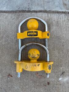 REESE Universal Trailer Coupler Lock, Yellow, Fits 1-7/8" to 2-5/16" Ball, Barrel Key, Steel Construction