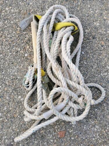 Fall Protection Rope Lifeline with Snap Hooks, 5/8" Diameter, Energy Absorber