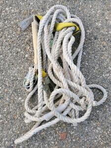 Fall Protection Rope Lifeline with Snap Hooks, 5/8" Diameter, Energy Absorber