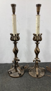 Vintage Candle Stick Lamps