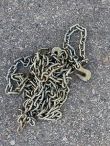 Grade 70 Transport Chain with 5/16" Grab Hook, Steel, G70 Marked, 4700 lb WLL
