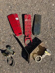 Lufkin Utility Pole Brackets Set, Models KATQA07 & X16, Steel, Red & Olive, Clamp Accessories