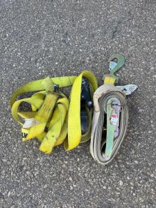 2" x 27' Ratchet Tie-Down Straps, Flat Hook Ends, Working Load Limit 3,333 lbs, Set of 2