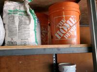 Home Depot 5-Gallon Orange Buckets & Fast Set 90/Set Lite Compound - Partially Used, Multiple Bags - 3