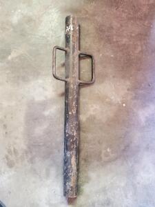 Manual Steel Post Driver with Dual Handles, Approx. 30" Length, 3.5" Diameter, 28 lbs