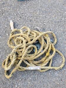 50 ft Polyester Vertical Lifeline Rope with Double-Locking Steel Snap Hooks, Yellow/Black, 5/8"