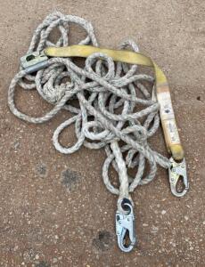 UPPER 6ft Shock Absorbing Safety Lanyard, Double Snap Hooks, 900 lb Arrest Force, Rope/Web - bay 3