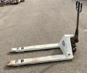 Standard Manual Pallet Jack, 48" Forks, 27" Width, 5,500 lb Cap, White
